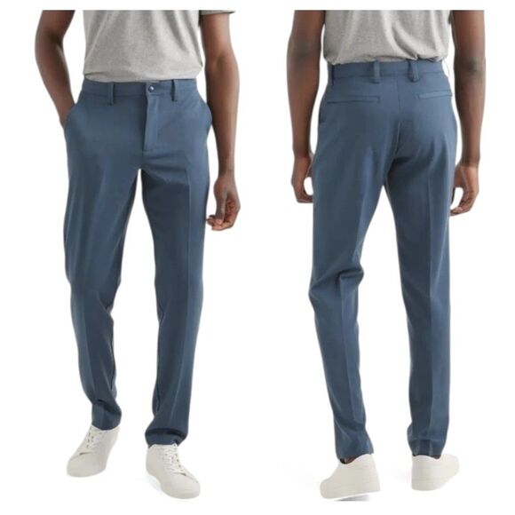 Quince Ultra Stretch 24/7 Smart Chino Ocean Blue Dress Pants Size 30X30 Neutral - Picture 1 of 12
